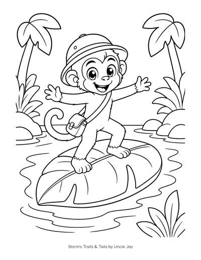 Bongo's Leaf Surf coloring page