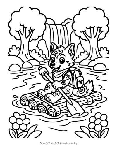 Storm's Raft Ride coloring page