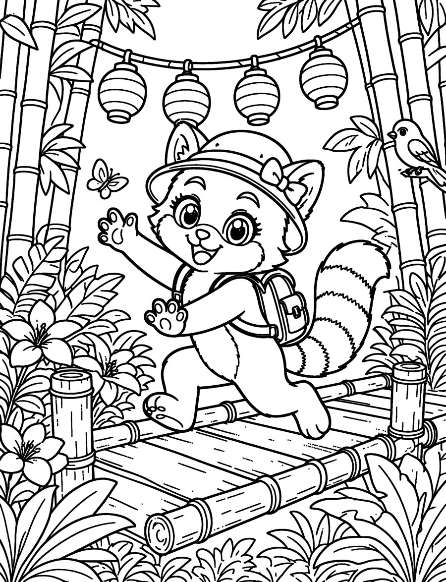 Veronica on the bamboo bridge